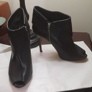 MICHAEL Michael Kors Black Peep-Toe Heeled Boots